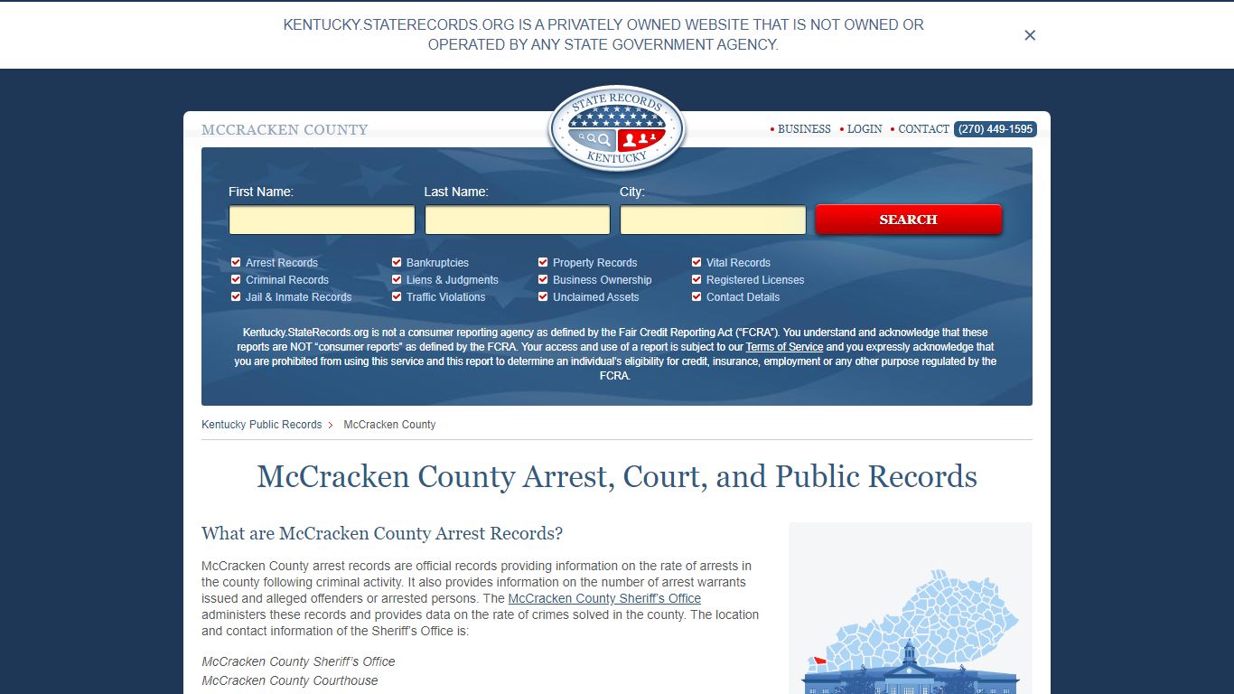 McCracken County Arrest, Court, and Public Records